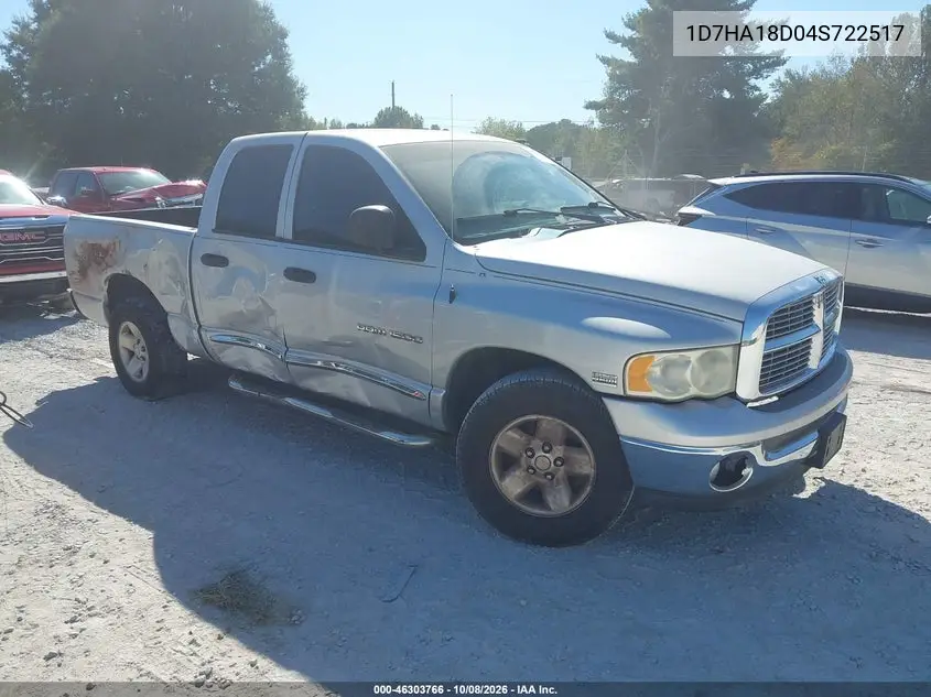 2004 Dodge Ram 1500 Slt/Laramie VIN 1D7HA18D04S722517 фото 1