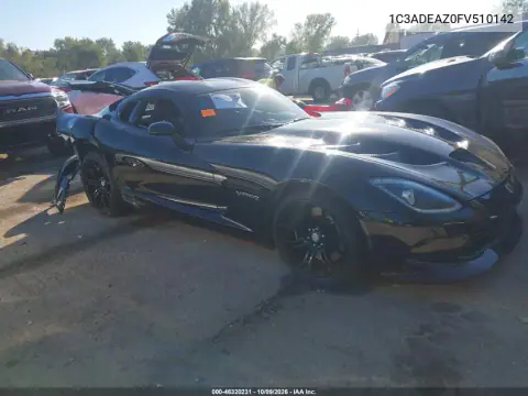 1C3ADEAZ0FV510142 — 2015 Dodge Viper, Сзади, фото до ремонта