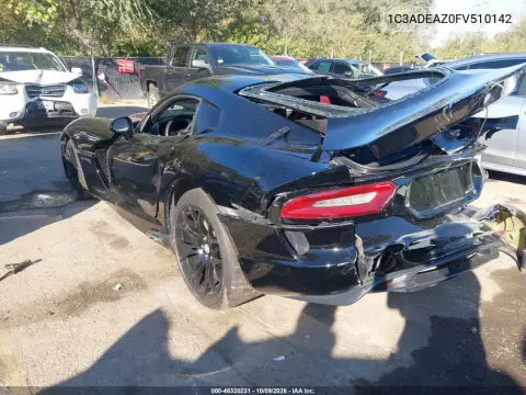 2015 Dodge Viper Srt VIN 1C3ADEAZ0FV510142 фото 3