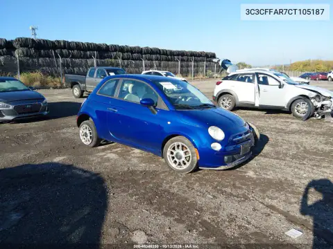 3C3CFFAR7CT105187 — 2012 Fiat 500, Передний левый, фото до ремонта