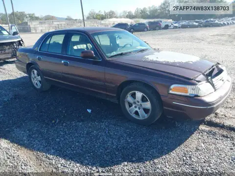 2FAFP74W83X138703 — 2003 Ford Crown Victoria, Передняя часть, фото до ремонта