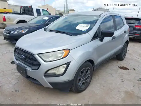 MAJ3S2FE4KC271947 — 2019 Ford Ecosport, фото 2 с аукциона IAAI, Передняя часть
