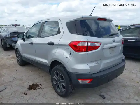 MAJ3S2FE4KC271947 — 2019 Ford Ecosport, фото 3 с аукциона IAAI, Передняя часть
