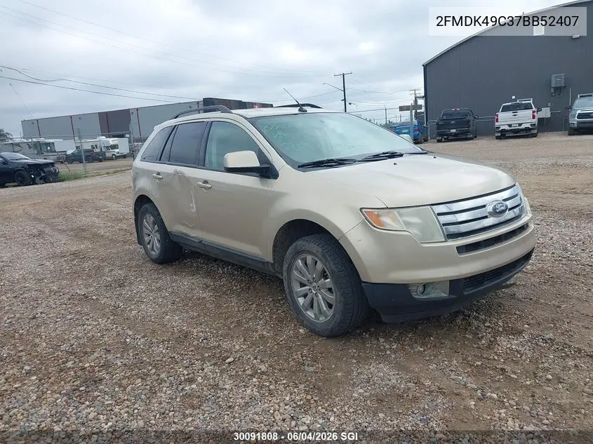 2007 Ford Edge Sel Plus VIN 2FMDK49C37BB52407 фото 2
