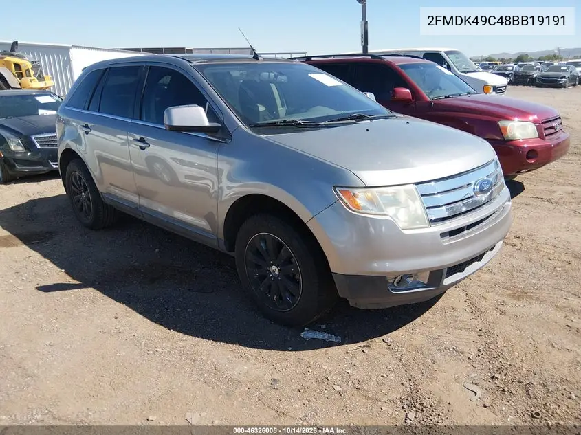 2FMDK49C48BB19191 Ford EDGE 2008 — повреждение Возвращение во владение, фото до ремонта