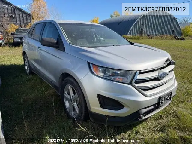 2015 Ford Edge Se VIN 2FMTK3G97FBB87012 фото 1