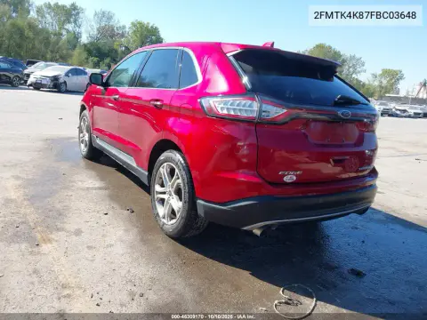 2015 Ford Edge Titanium VIN 2FMTK4K87FBC03648 фото 4