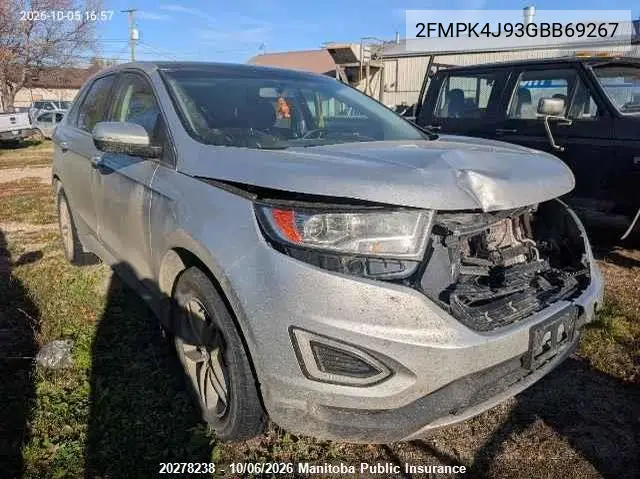 2016 Ford Edge Sel VIN 2FMPK4J93GBB69267 фото 1