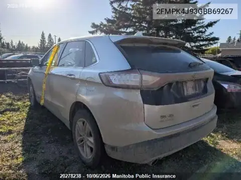 2016 Ford Edge Sel VIN 2FMPK4J93GBB69267 фото 3