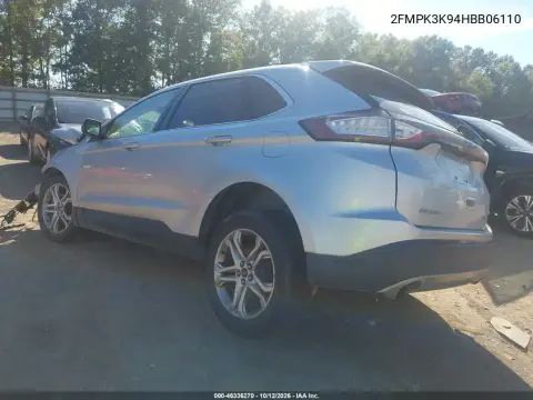 2017 Ford Edge Titanium VIN 2FMPK3K94HBB06110 фото 3