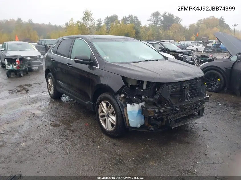 2018 Ford Edge Sel VIN 2FMPK4J92JBB74399 фото 2