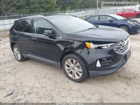 2019 Ford Edge Titanium VIN 2FMPK4K92KBC37257 фото 2