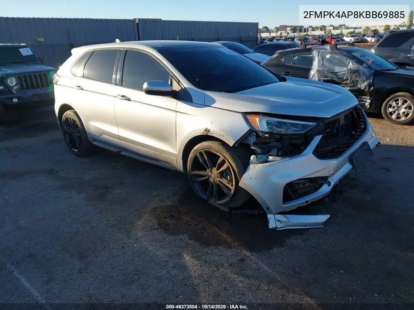 2FMPK4AP8KBB69885 — 2019 Ford EDGE, фото 2 с аукциона IAAI, Опрокидывание