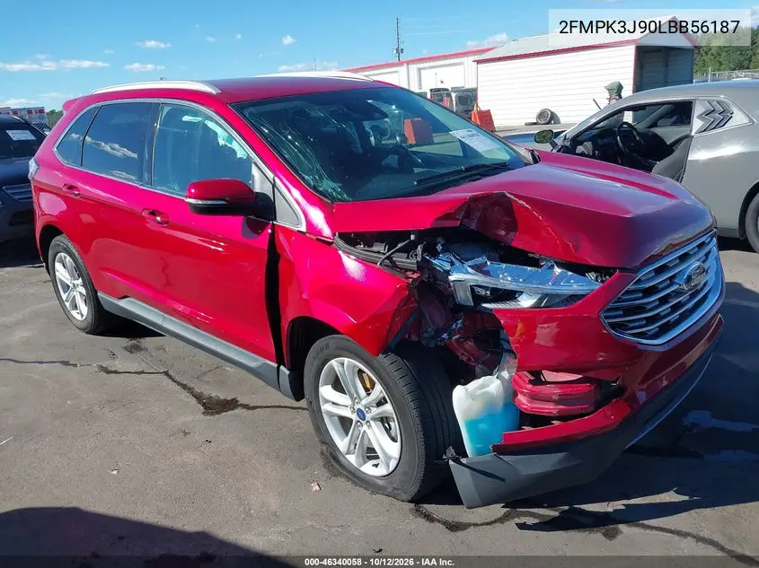 2020 Ford Edge Sel VIN 2FMPK3J90LBB56187 фото 2