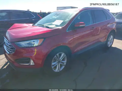 2020 Ford Edge Sel VIN 2FMPK3J90LBB56187 фото 3