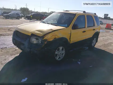 2001 Ford Escape Xlt VIN 1FMYU03171KA98909 фото 3