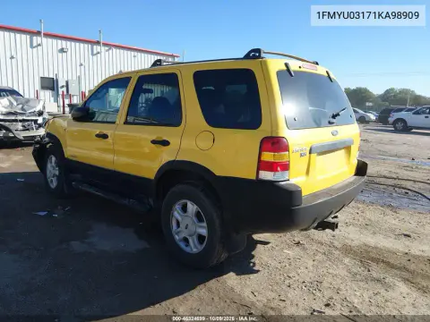 2001 Ford Escape Xlt VIN 1FMYU03171KA98909 фото 4