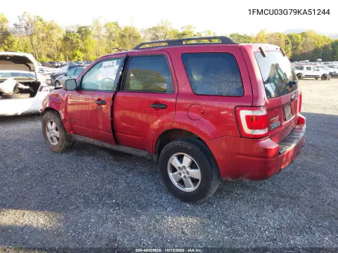 2009 Ford Escape Xlt VIN 1FMCU03G79KA51244 фото 3