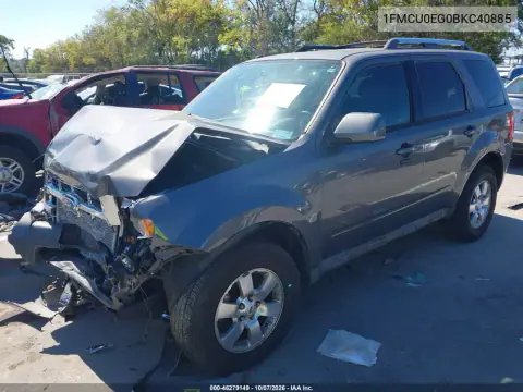 2011 Ford Escape Limited VIN 1FMCU0EG0BKC40885 фото 2