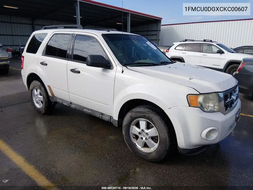 2012 Ford Escape Xlt VIN 1FMCU0DGXCKC00607 фото 2