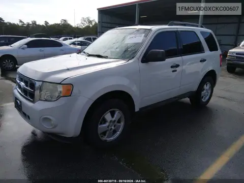 2012 Ford Escape Xlt VIN 1FMCU0DGXCKC00607 фото 3