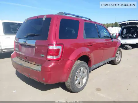 2012 Ford Escape Limited VIN 1FMCU9EGXCKC39409 фото 4
