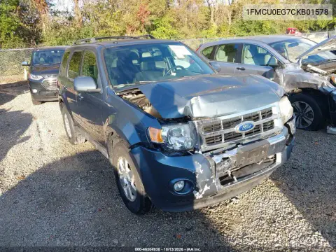 1FMCU0EG7CKB01578 — 2012 Ford Escape, Передняя часть, фото до ремонта