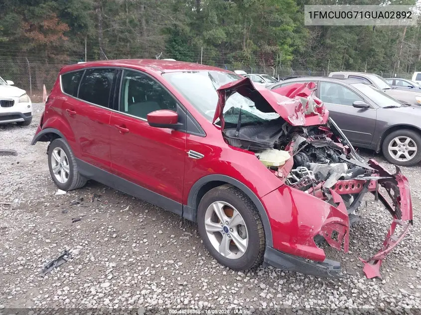 2016 Ford Escape Se VIN 1FMCU0G71GUA02892 фото 1