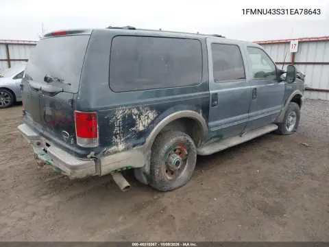 2001 Ford Excursion Limited VIN 1FMNU43S31EA78643 фото 4