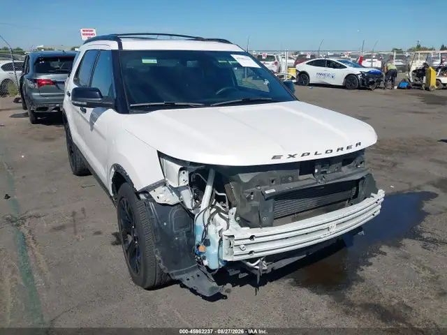 1FM5K8GT2KGB40605 — 2019 Ford Explorer Sport, Передняя часть (Front End), фото до ремонта