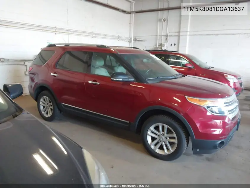 2013 Ford Explorer Xlt VIN 1FM5K8D81DGA13637 фото 2