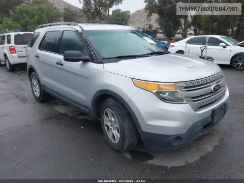 1FM5K7B8XDGB47981 — 2013 Ford Explorer, Естественный износ, фото до ремонта