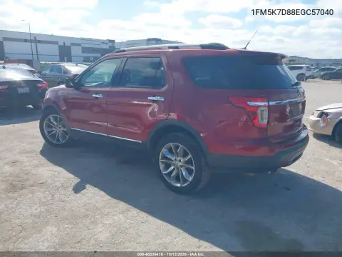 2014 Ford Explorer Xlt VIN 1FM5K7D88EGC57040 фото 4