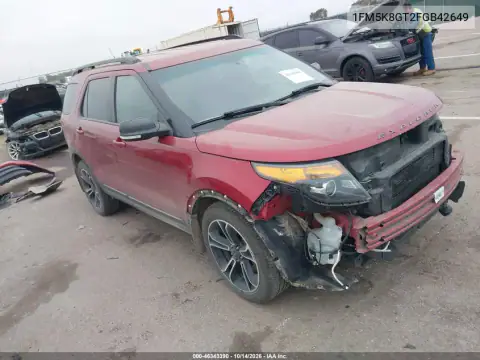 1FM5K8GT2FGB42649 — 2015 Ford Explorer, Передняя часть, фото до ремонта