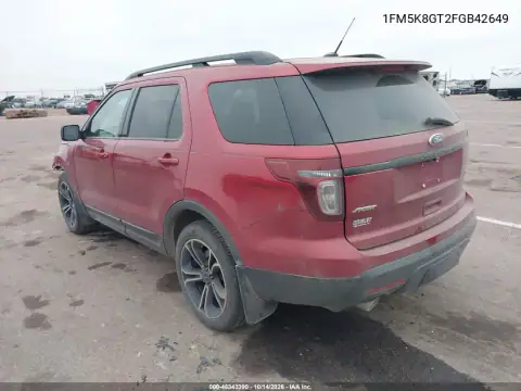 1FM5K8GT2FGB42649 — 2015 Ford Explorer, фото 4 с аукциона IAAI, Передняя часть