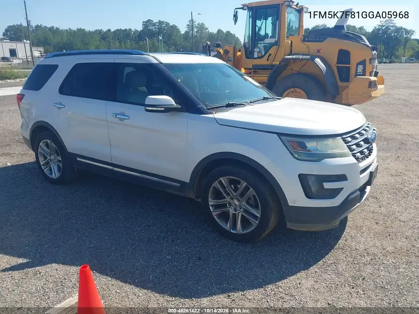 1FM5K7F81GGA05968 — 2016 Ford Explorer, фото 2 с аукциона IAAI, Передняя часть