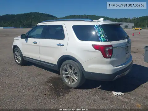 1FM5K7F81GGA05968 — 2016 Ford Explorer, фото 4 с аукциона IAAI, Передняя часть