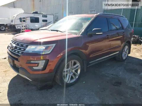 2016 Ford Explorer Xlt VIN 1FM5K8D87GGD18032 фото 3