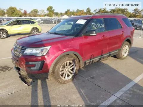 2016 Ford Explorer Xlt VIN 1FM5K7D81GGC16381 фото 3
