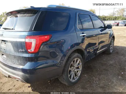 1FM5K8F86GGA77111 — 2016 Ford Explorer, Правая сторона, фото до ремонта
