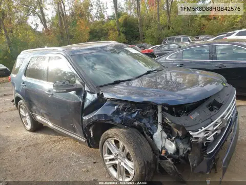 1FM5K8D88HGB42576 — 2017 Ford Explorer, Передняя часть, фото до ремонта