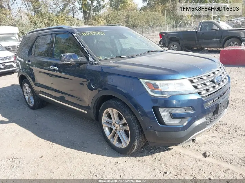 1FM5K8F84HGD16303 — 2017 Ford Explorer, фото 2 с аукциона IAAI, Естественный износ