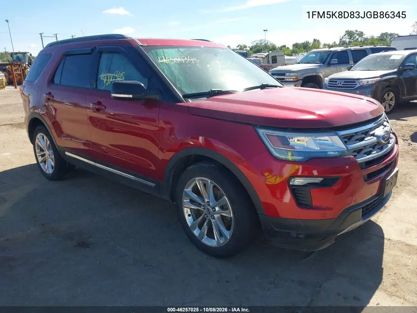 2018 Ford Explorer Xlt VIN 1FM5K8D83JGB86345 фото 1