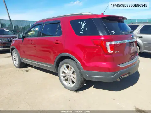 2018 Ford Explorer Xlt VIN 1FM5K8D83JGB86345 фото 3