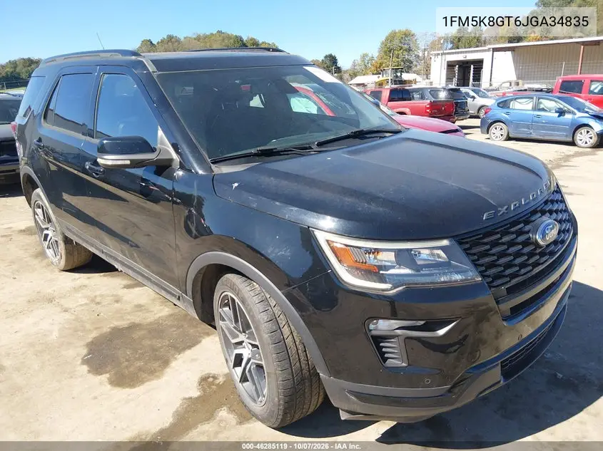 2018 Ford Explorer Sport VIN 1FM5K8GT6JGA34835 фото 1