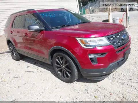 1FM5K8D88JGA96995 — 2018 Ford Explorer, Передняя часть, фото до ремонта