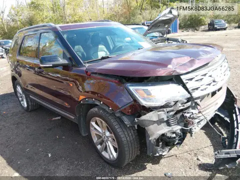 1FM5K8D83JGA66285 — 2018 Ford Explorer, Передняя часть, фото до ремонта