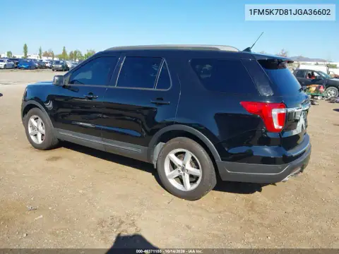 1FM5K7D81JGA36602 — 2018 Ford Explorer, фото 3 с аукциона IAAI, Естественный износ