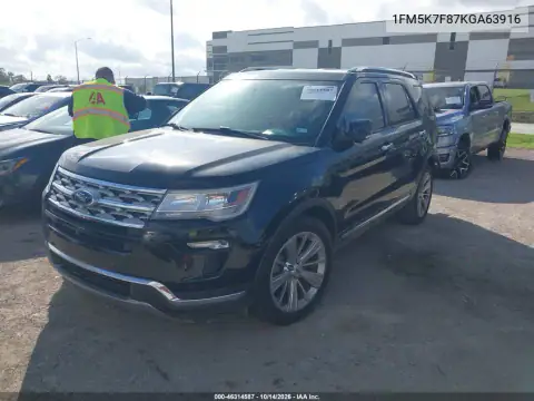 1FM5K7F87KGA63916 — 2019 Ford Explorer, фото 3 с аукциона IAAI, Задняя часть