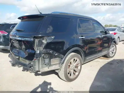 1FM5K7F87KGA63916 — 2019 Ford Explorer, фото 5 с аукциона IAAI, Задняя часть